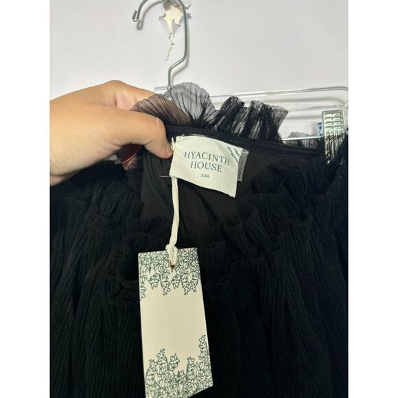 Tuckernuck Hyacinth House Blouse Women's XXL Black Tulle Willa Strapless Top NWT - Picture 3 of 3